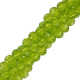Faceted glass beads 3x2mm disc - Citrus green-pearl shine coating
